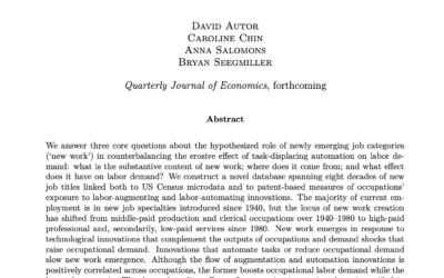 What are the new tasks, work, and jobs emerging?